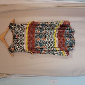 Red Sleeveless Bohemian Tunic Top